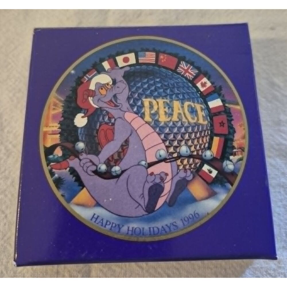 1996 Disney Christmas Collection Epcot Figment Peace Theme Park Ornament Vintage